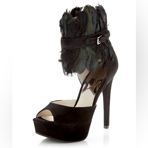 Michael Kors Vasha Suede Platform Open Toe Heels Size 5.5 - Picture 2 of 14